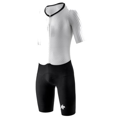 Tuta ASSOS EQUIPE RS RAPIDFIRE S11 bianca/nera — sfondo bianco, 2000 x 2000