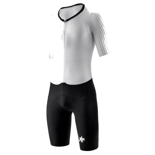 Tuta ASSOS EQUIPE RS RAPIDFIRE S11 bianca/nera — sfondo bianco, 2000 x 2000