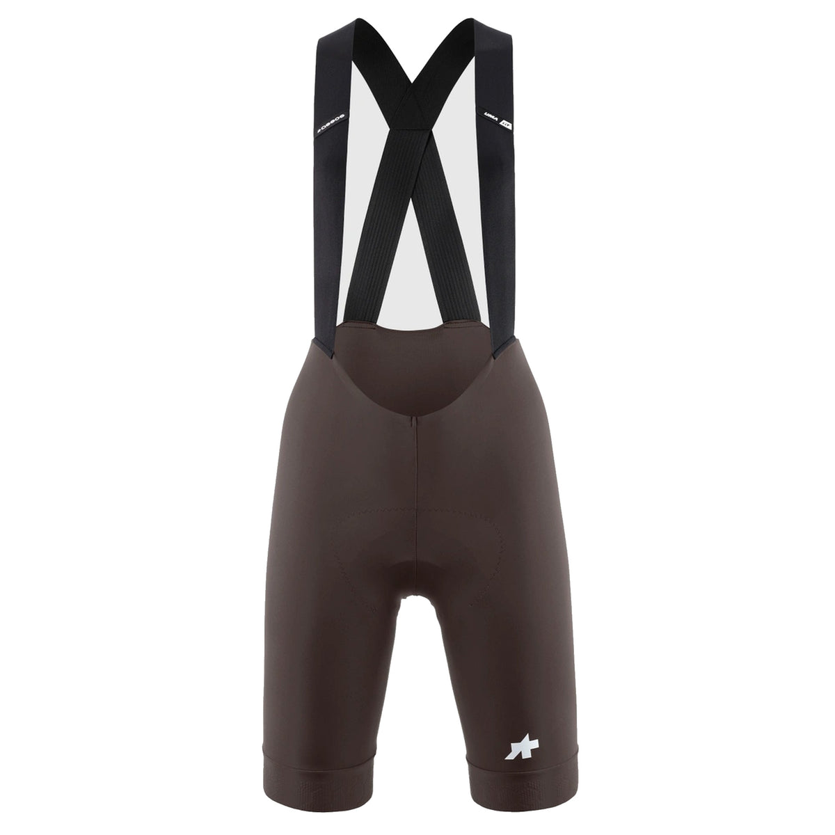 Salopette corta da donna ASSOS UMA GT S11 marrone — sfondo bianco, 2000 x 2000