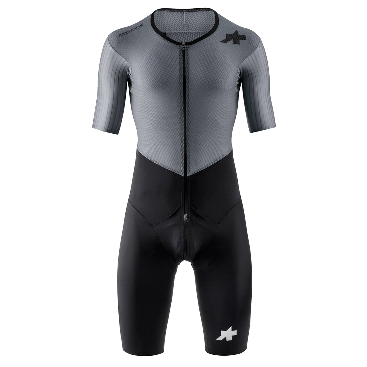 Tuta ASSOS EQUIPE RS LE HOUDINI S11 grigia/nera — sfondo bianco, 2000 x 2000