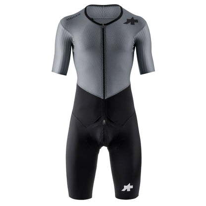 Tuta ASSOS EQUIPE RS LE HOUDINI S11 grigia/nera — sfondo bianco, 2000 x 2000