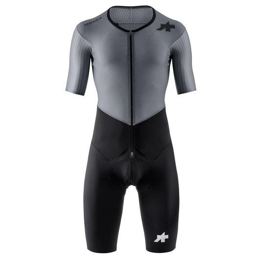 Tuta ASSOS EQUIPE RS LE HOUDINI S11 grigia/nera — sfondo bianco, 2000 x 2000