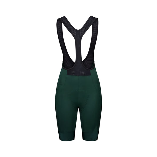 Salopette corta da ciclismo POC CADENCE da donna verde — sfondo bianco, 2000 x 2000