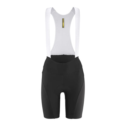 Salopette corta da ciclismo MAVIC AKSIUM da donna nera — sfondo bianco, 2000 x 2000