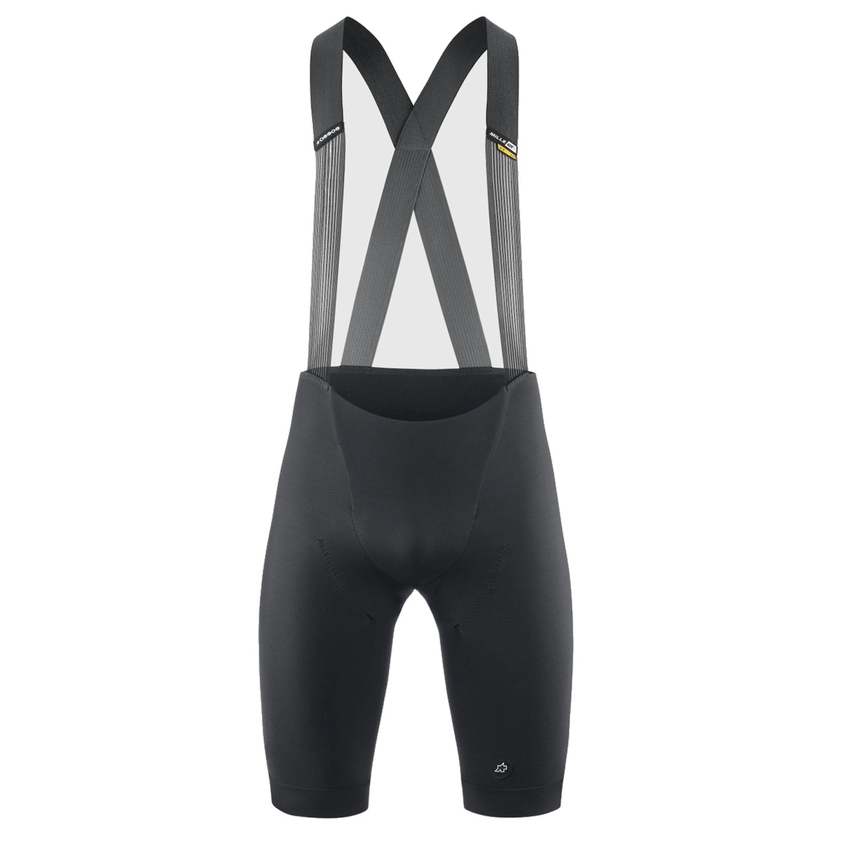 Salopette corta da ciclismo ASSOS MILLE GTS SPRING FALL S11 nera — sfondo bianco, 2000 x 2000