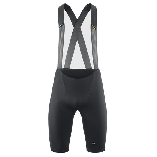 Salopette corta da ciclismo ASSOS MILLE GTS SPRING FALL S11 nera — sfondo bianco, 2000 x 2000