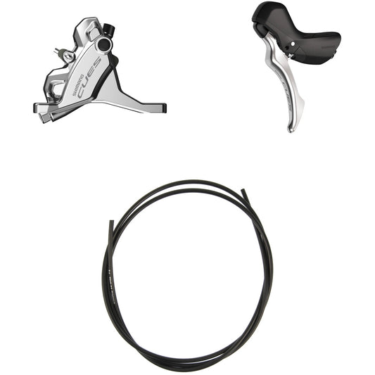 Leva Sinistra e Pinza Anteriore SHIMANO CUES U6030 Mono Flat Mount Senza Disco - Edizione Argento Lucido