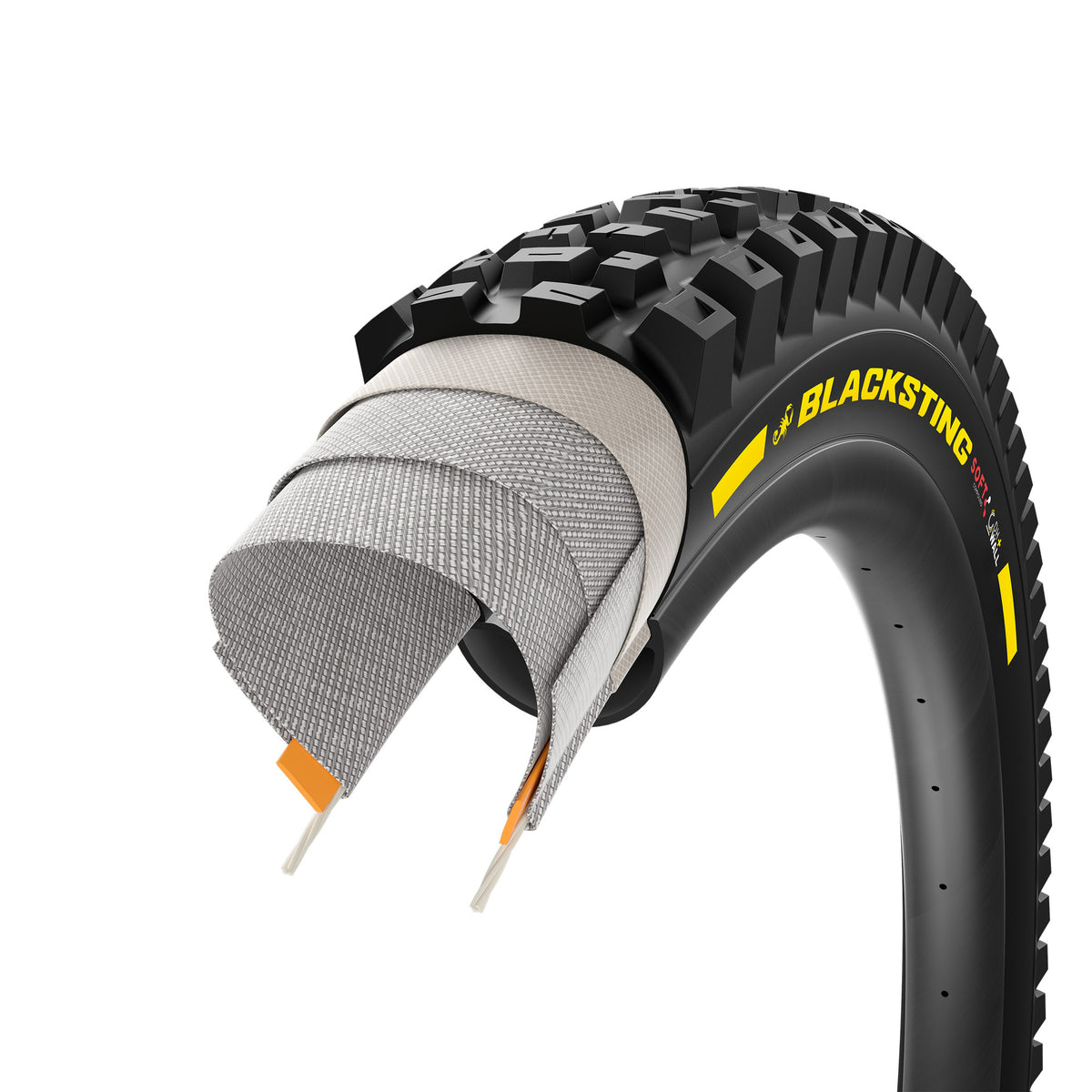 Copertone PIRELLI SCORPION BLACK STING 27.5x2.40 Soft DH+Wall Tubeless Ready pieghevole nero/giallo Edizione Team