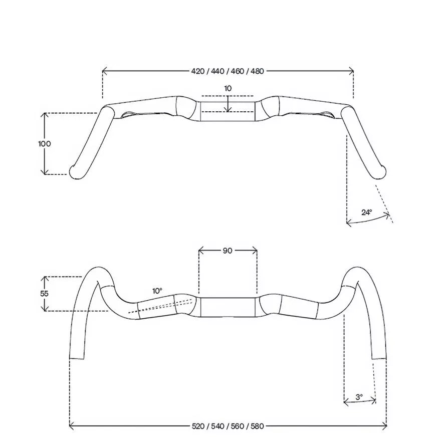 DEDA GERA ALU 24° POB Manubrio di finitura