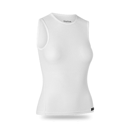 Maglia intima senza maniche da donna GRIPGRAB IN RETE ULTRALEGGERA bianca