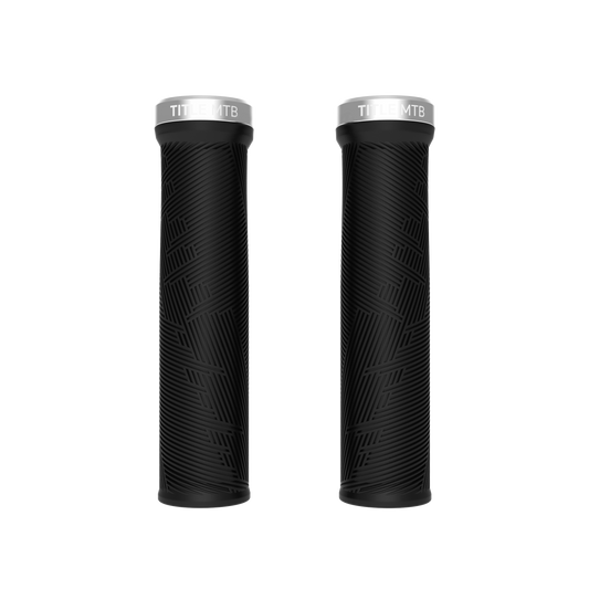 Grips Title MTB FORM Lock-On XL Nero con collare cromato - coppia vista frontale