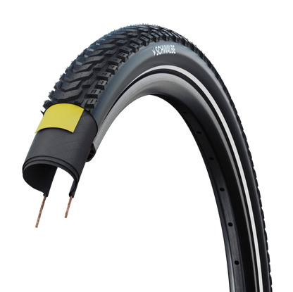 Pneumatico SCHWALBE MARATHON MONDIAL 700x47 ADDIX V-Guard Reflex TubeType Pieghevole Nero