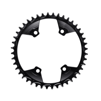 Corona monocorona 12 velocità ALUGEAR GRX nera, vista frontale