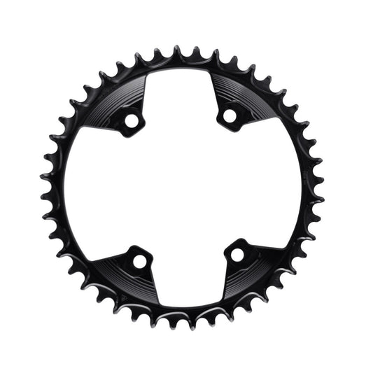 Corona monocorona 12 velocità ALUGEAR GRX nera, vista frontale