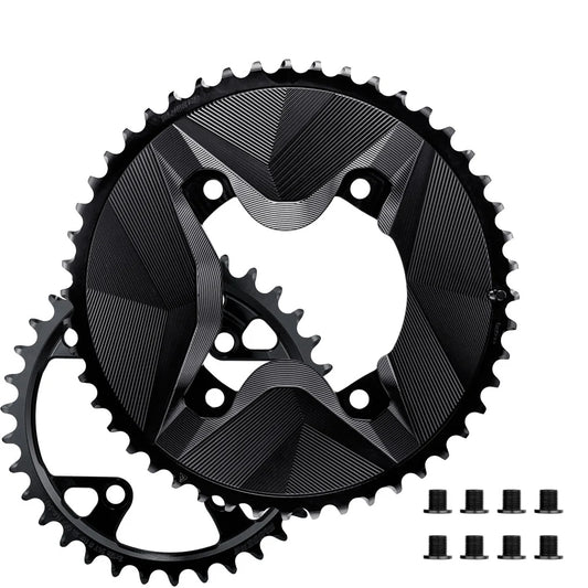 Coppia di Corone 12V ALUGEAR AERO 110 BCD per Shimano GRX Nero