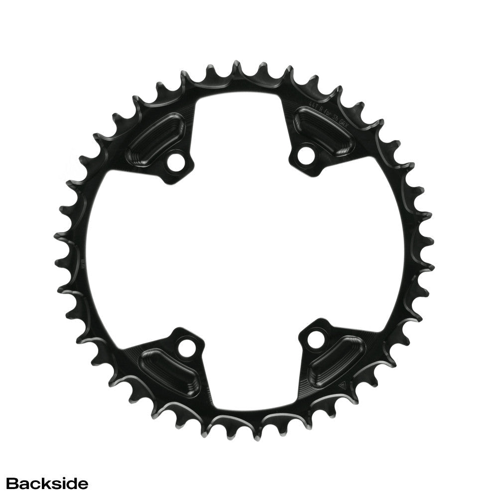 Corona monocorona 12 velocità ALUGEAR GRX nera, vista posteriore