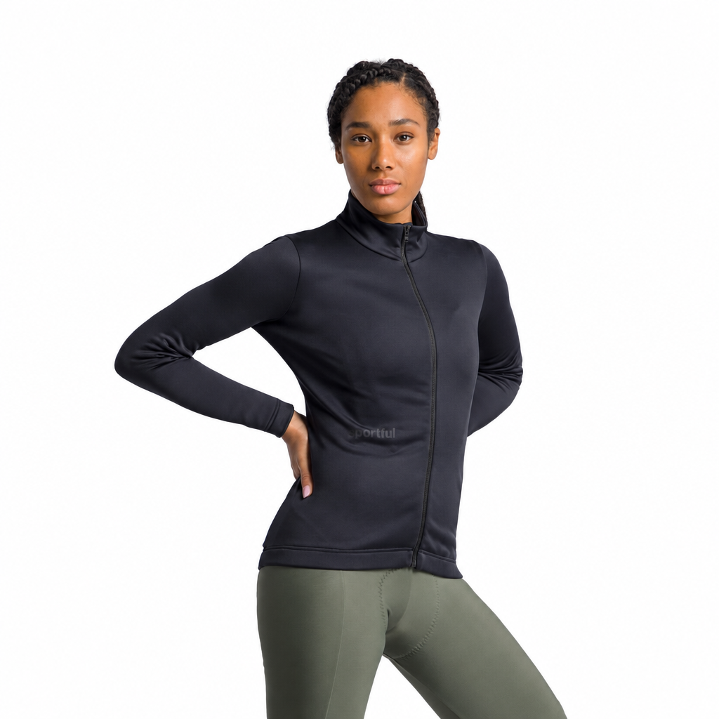Giacca SPORTFUL CLASSIC 2 da donna nera, vista anteriore su sfondo bianco