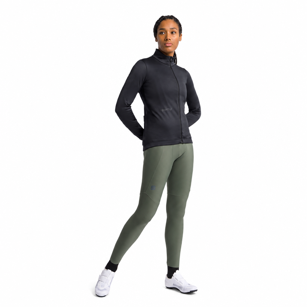 Giacca SPORTFUL CLASSIC 2 da donna nera, vista a figura intera su sfondo bianco