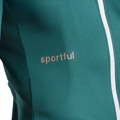 Maglia da ciclismo Sportful Classic verde, dettaglio su sfondo bianco