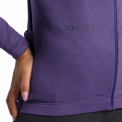 Giacca da donna SPORTFUL CLASSIC 2 viola, dettaglio anteriore su sfondo bianco