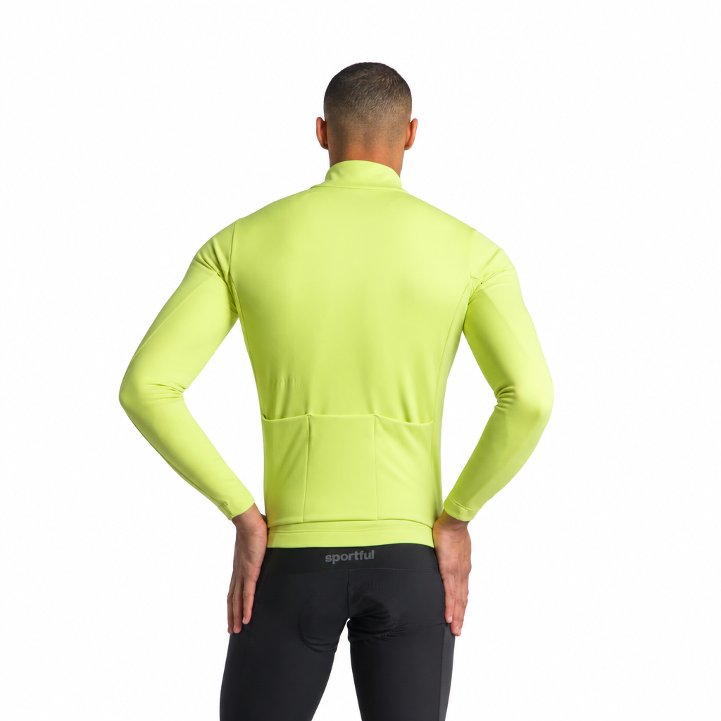 Giacca SPORTFUL CLASSIC 2 gialla, vista posteriore su sfondo bianco