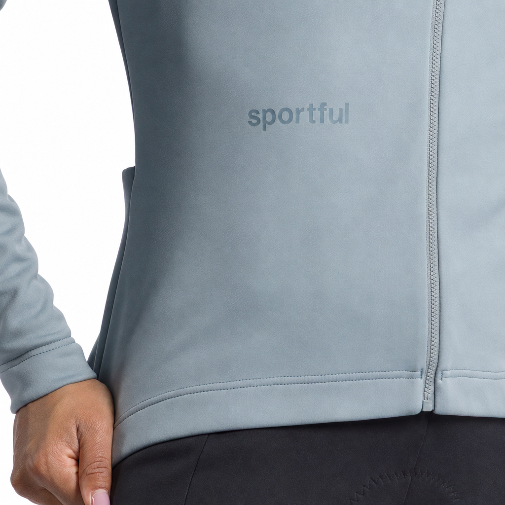 Giacca da donna SPORTFUL CLASSIC 2 grigia, dettaglio anteriore su sfondo bianco