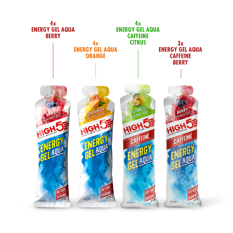 Confezione High5 ENERGY GEL Aqua (15x 66g) Gusti misti