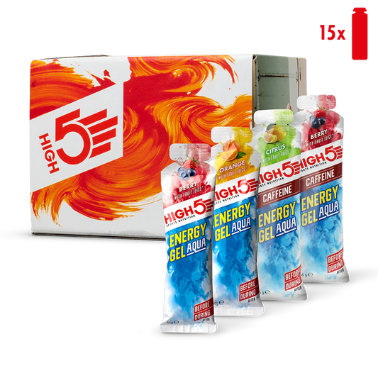Confezione High5 ENERGY GEL Aqua (15x 66g) Gusti misti