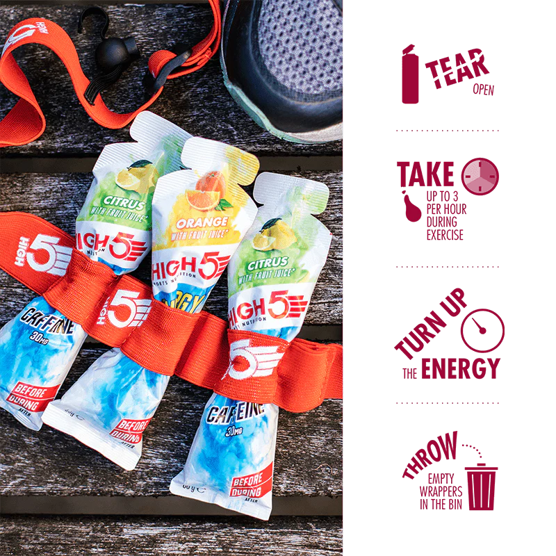 Confezione High5 ENERGY GEL Aqua (15x 66g) Gusti misti