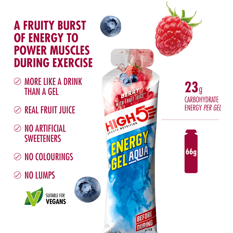 Confezione High5 ENERGY GEL Aqua (15x 66g) Gusti misti