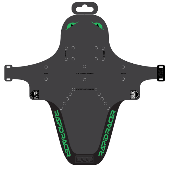 RRP Parafanghi EnduroGuard Standard (forcelle da 80 a 120 mm) Nero/verde fluorescente