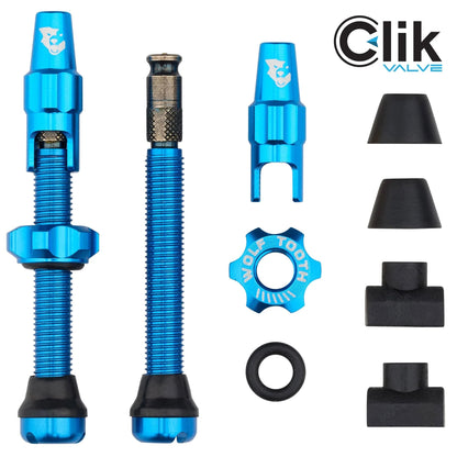 Set di 2 Valvole Tubeless WOLF TOOTH CLIK VALVE Blu