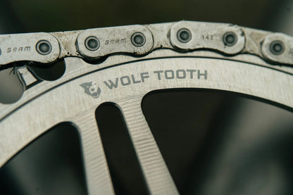 Piatto Mono WOLF TOOTH DROP-STOP B DM 8 Viti Sram Eagle Boost Offset 0mm Raw Silver