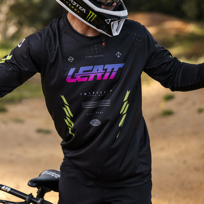 Maglia LEATT MTB GRAVITY 4.0 Maniche Lunghe Nero/Viola