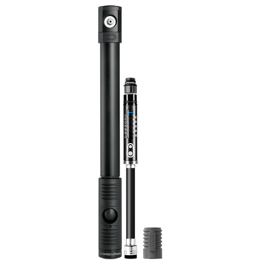 Pompa a mano CRANKBROTHERS KLIC HP con manometro + erogatore CO2 Midnight Edition