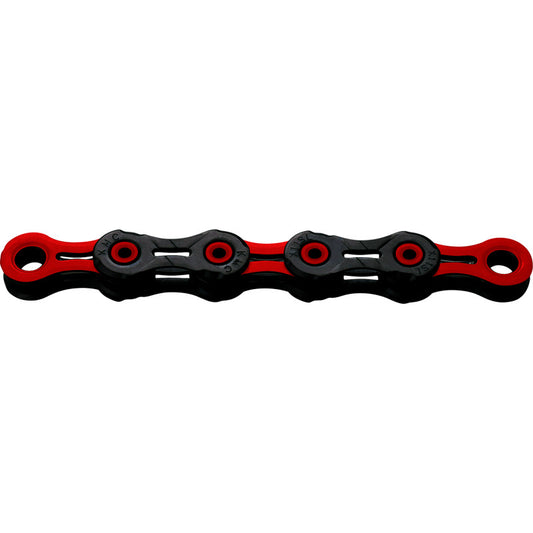 Catena KMC DLC12 nera/rossa cerata 12V