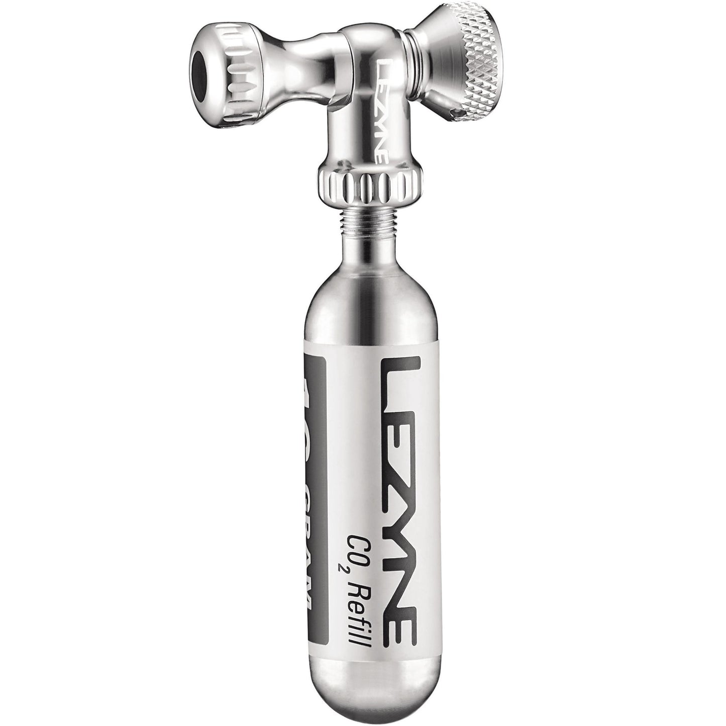 Percussore CO₂ LEZYNE CONTROL DRIVE + Cartuccia CO₂ filettata da 16 g (x1) Argento