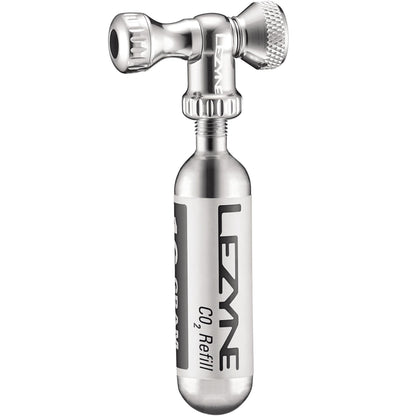 Erogatore CO2 LEZYNE CONTROL DRIVE + cartuccia CO2 filettata, argento