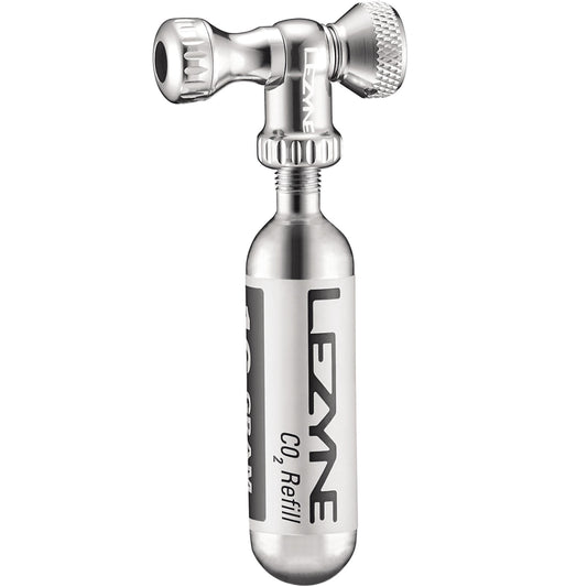 Percussore CO₂ LEZYNE CONTROL DRIVE + Cartuccia CO₂ filettata da 16 g (x1) Argento