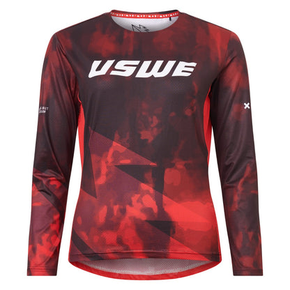 Maglia USWE LUFTIG MTB Maniche Lunghe Donna Rosso