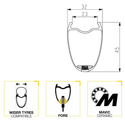 Paio di Ruote MAVIC COSMIC SLR 45 DISC Tubeless Ready (Center Lock) 2025