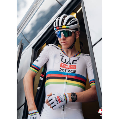 Casco da Strada MET TRENTA 3K CARBON - Edizione Limitata Tadej Pogacar World Champion Rainbow