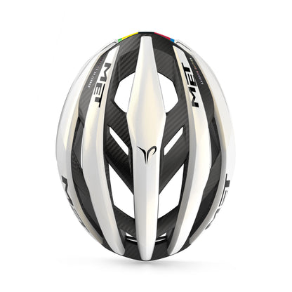 Casco da Strada MET TRENTA 3K CARBON - Edizione Limitata Tadej Pogacar World Champion Rainbow