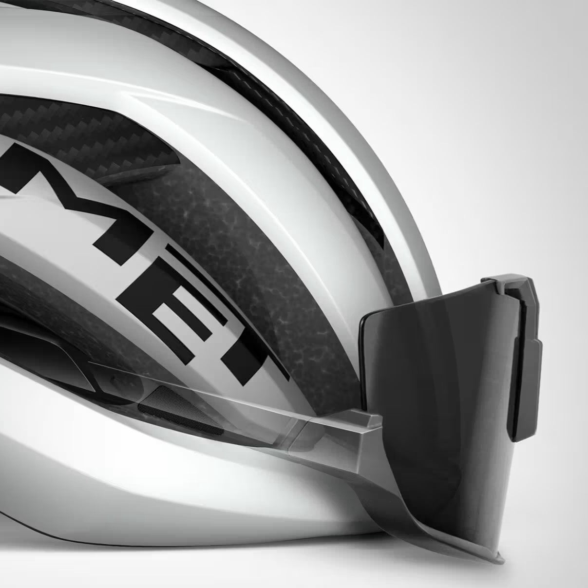 Casco da strada MET TRENTA 3K CARBON MIPS Bianco Argento Opaco