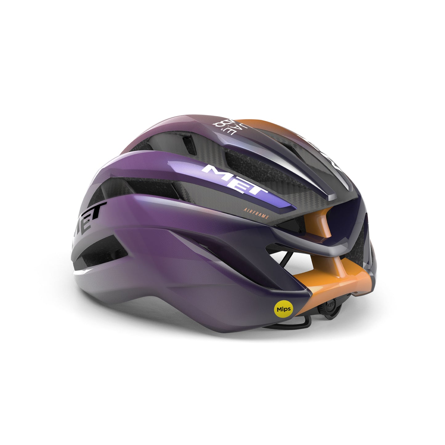 Casco MET TRENTA 3K CARBON UAE TEAM ADQ 2026 Viola/Arancione