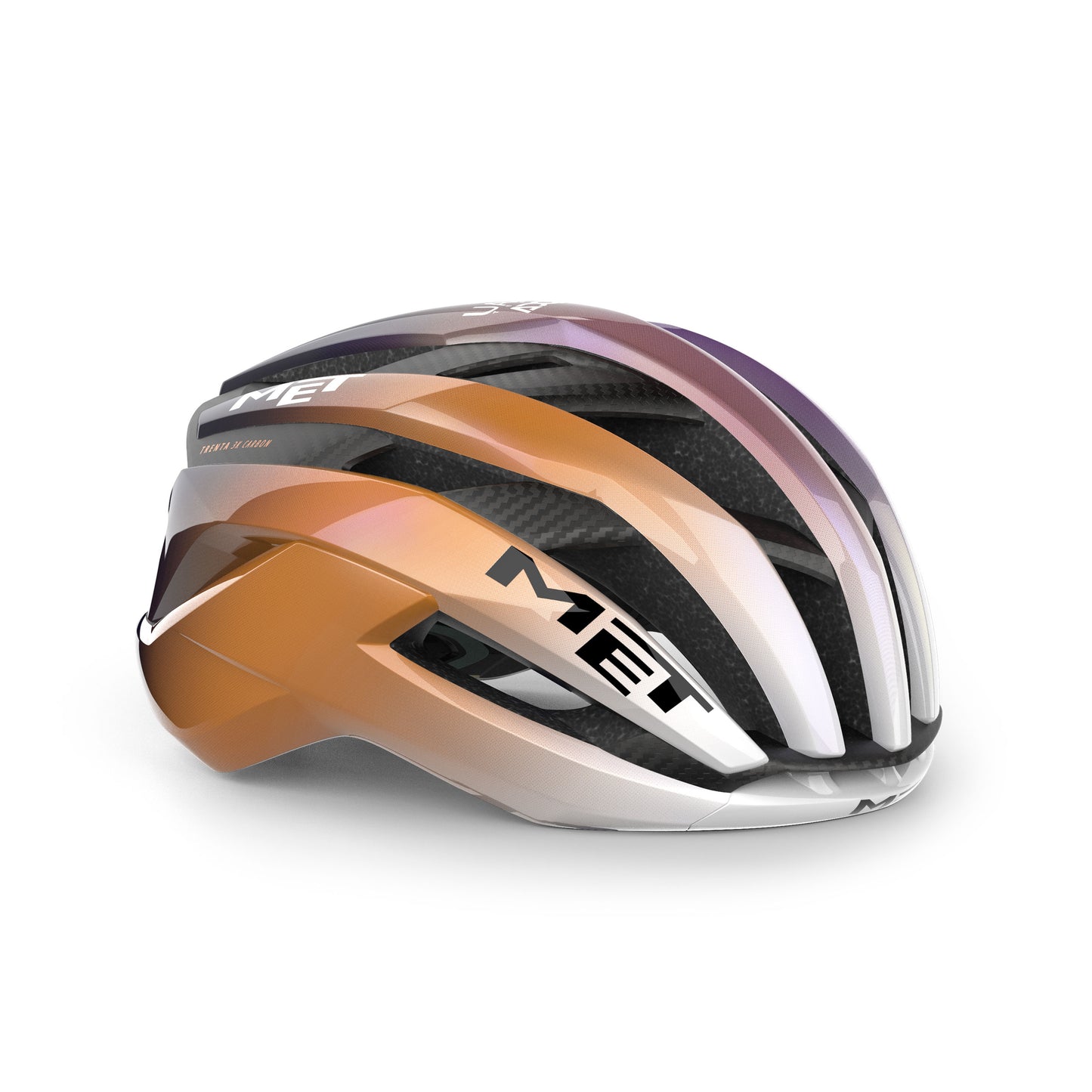 Casco MET TRENTA 3K CARBON UAE TEAM ADQ 2026 Viola/Arancione