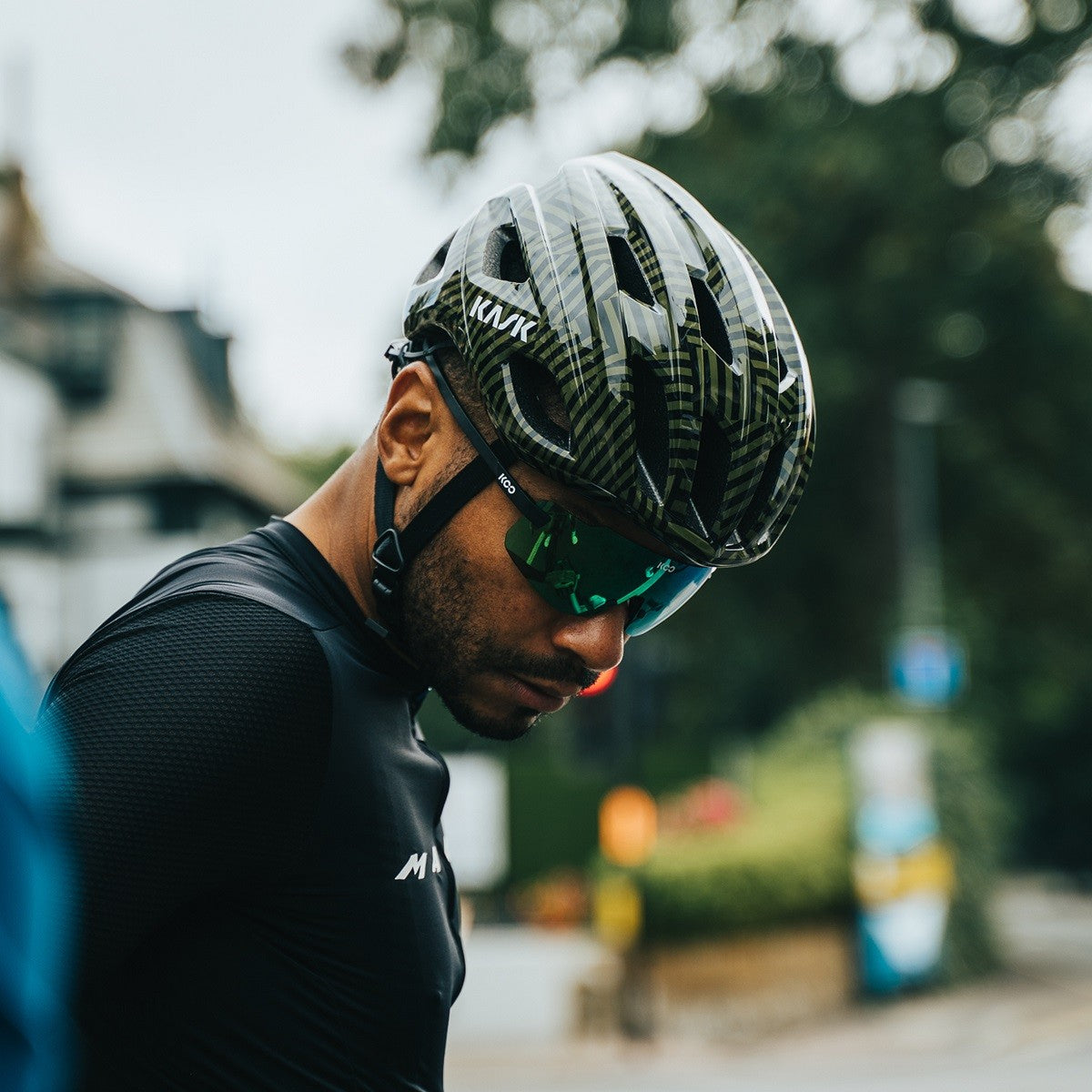 Casco da strada KASK MOJITO CUBED CAMO Nero/Verde