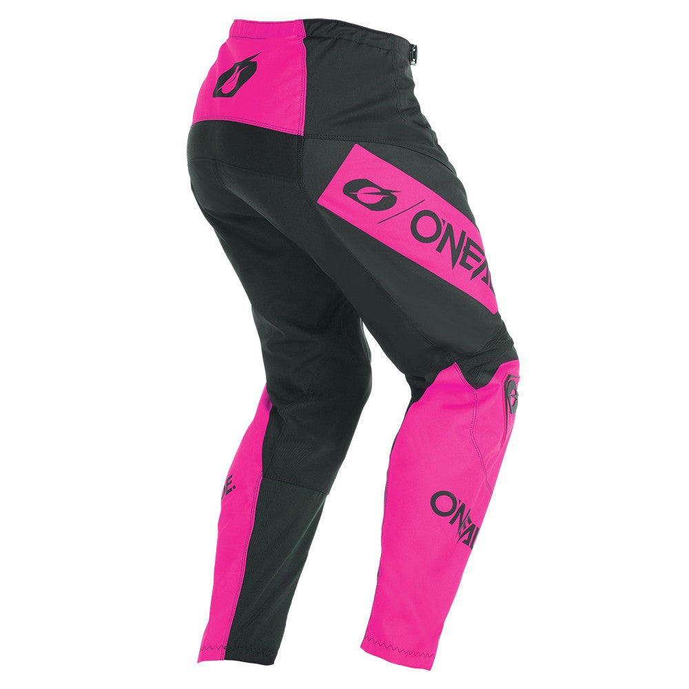 Pantaloni da donna O'NEAL ELEMENT RACEWEAR nero/rosa - vista posteriore