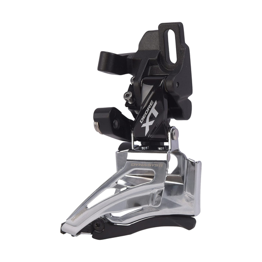 Deragliatore anteriore SHIMANO DEORE XT FD-M8025 2x11V a montaggio diretto — vista 1 su sfondo bianco