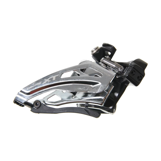 Deragliatore anteriore SHIMANO XT FD-M8020-L 11V — vista 1 su sfondo bianco